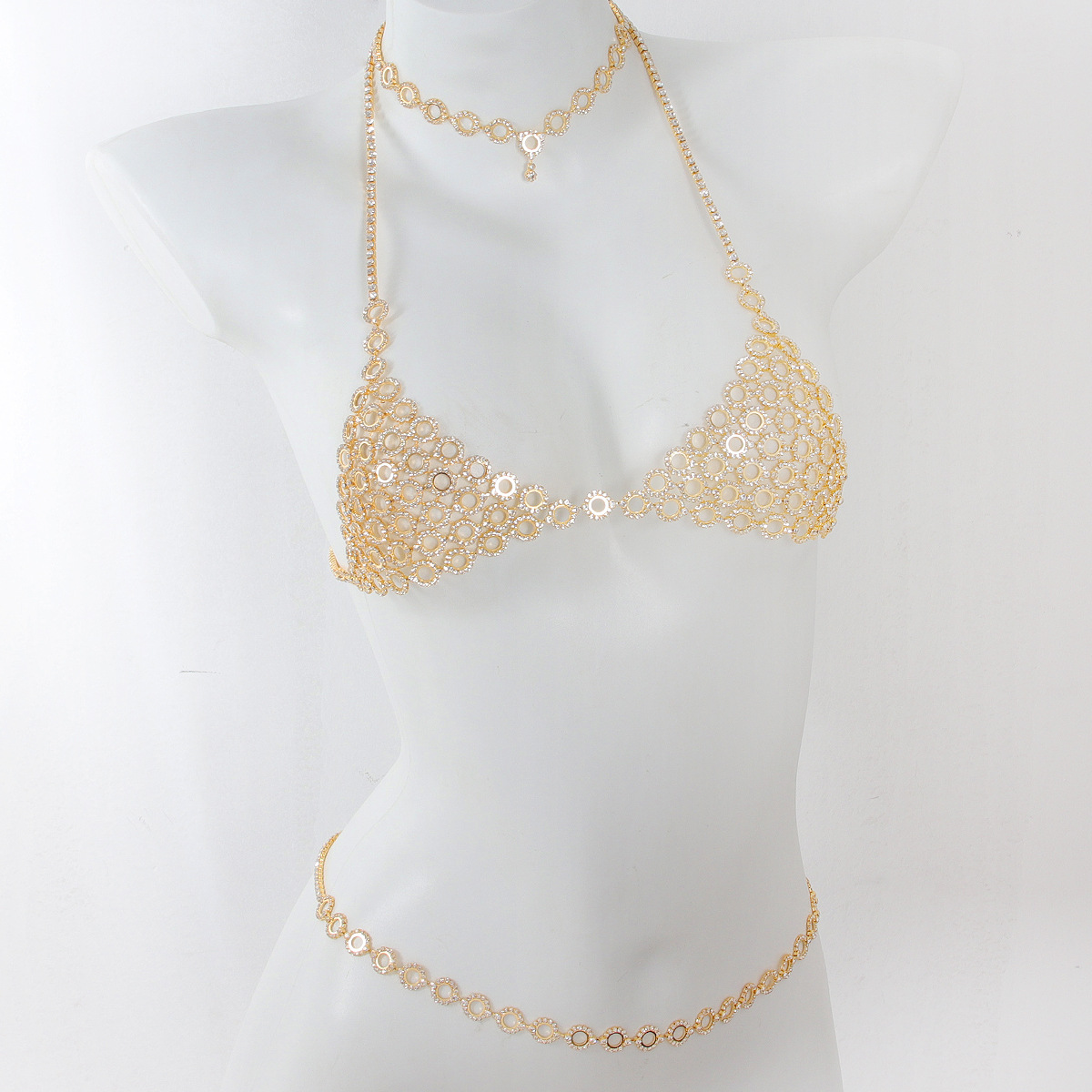 Body Jewelry Necklace - Модное колье с круглым сращением, женский