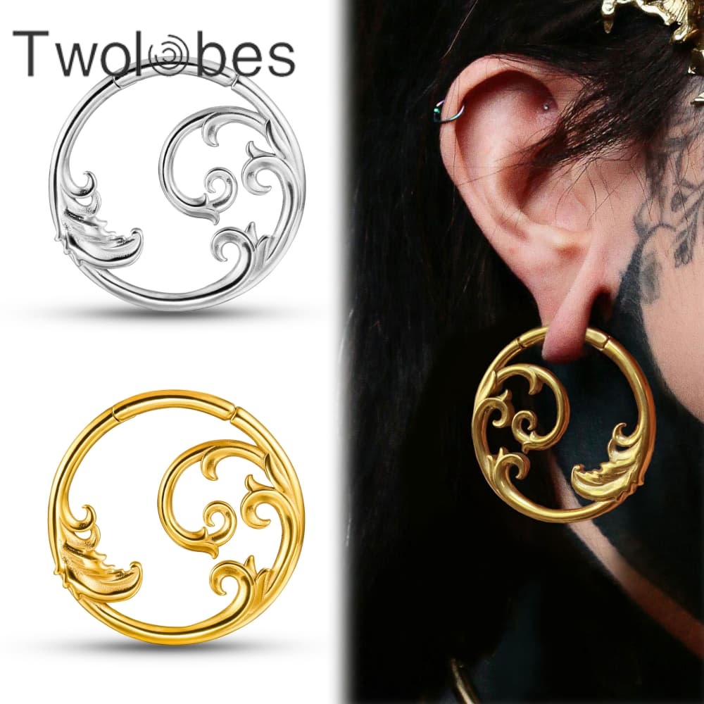 Body Jewelry Hangers - Twolobes 2 шт. круг из нержавеющей