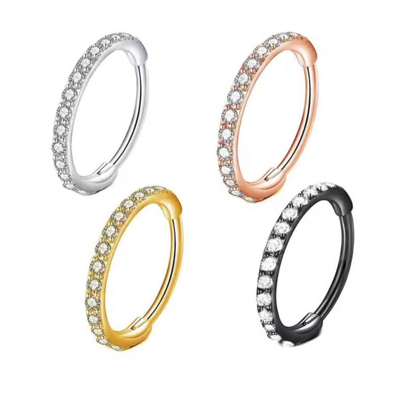 Body Jewelry Nose - Кольцо для носа 16G с прозрачными