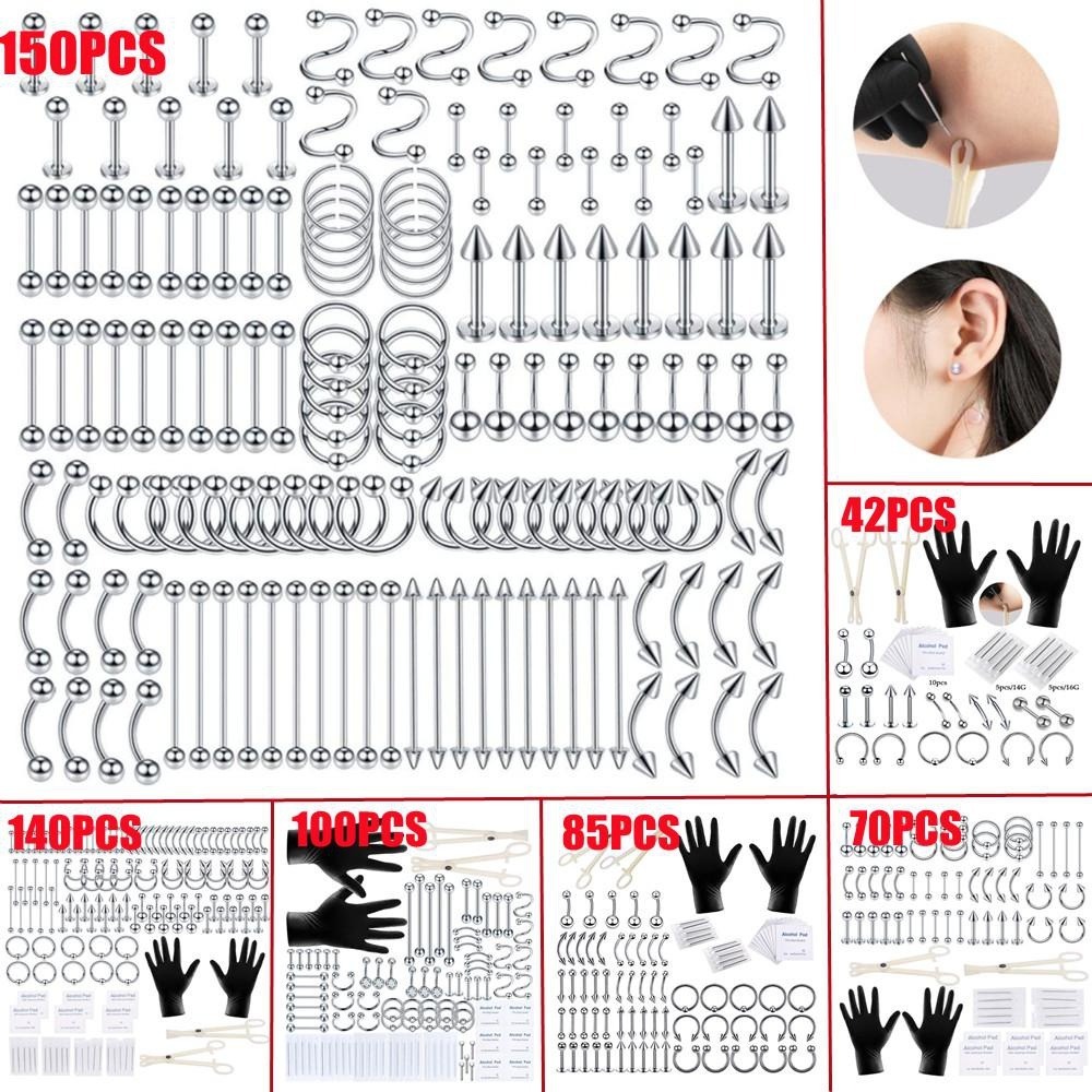 Body Jewelry Nose - Набор для пирсинга 150/140/85/70/42 предмета: ювелирные