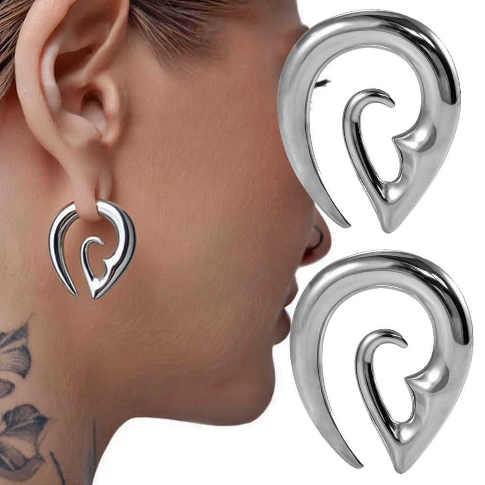 Body Jewelry Hangers - 1 шт. Серебристые серьги-гантели из нержавеющей