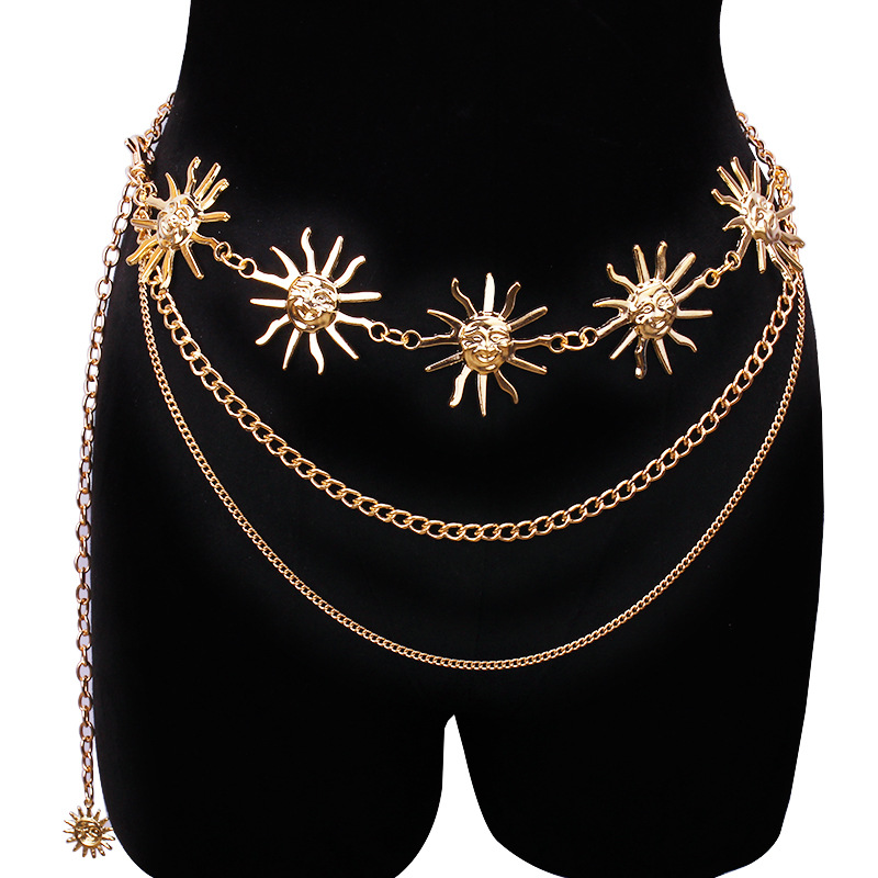 Body Jewelry Bulk - Массивные многослойные металлические поясные ремни в