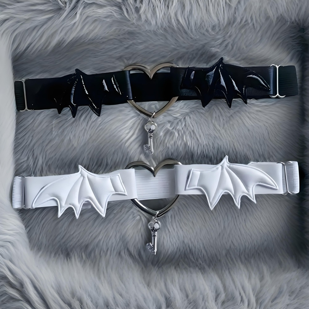 Body Jewelry Leg Chain - Готическая Harajuku, черное сердце, крыло, цепочка