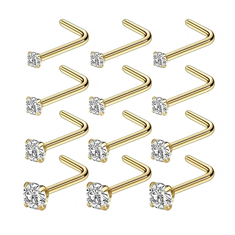 Body Jewelry Nose - Полный набор из 12 предметов, гипоаллергенные