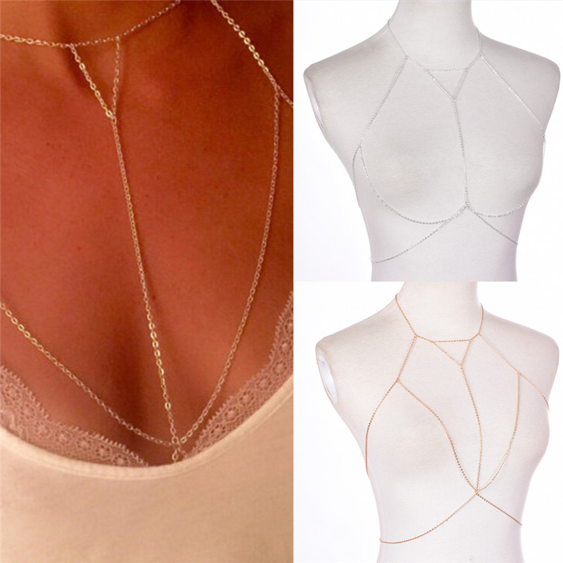 Женское многослойное колье с V – обзор и цена Body Jewelry Necklace