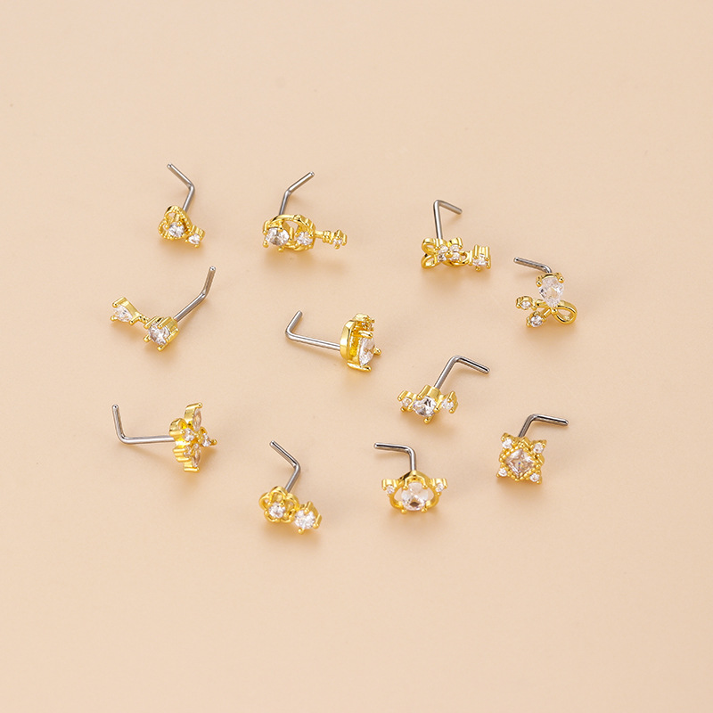 Серьга-гвоздик для носа L-обра – обзор и цена Body Jewelry Nose