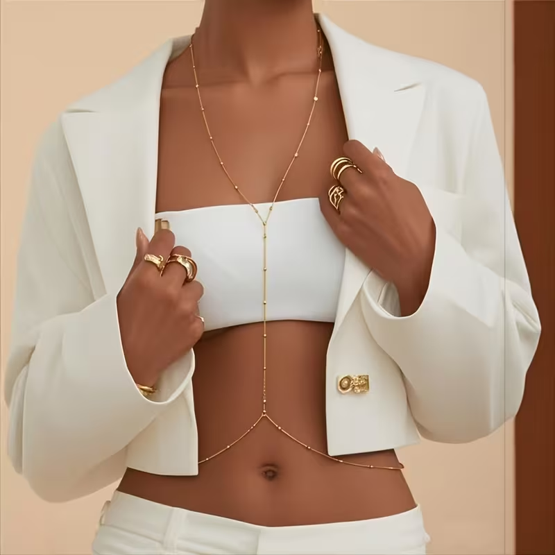 Модная простая цепочка с бусин – обзор и цена Body Jewelry