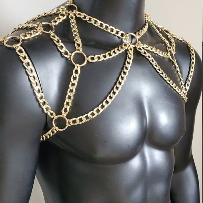 Панк мужская цепочка на плечо  – обзор и цена Body Jewelry Necklace