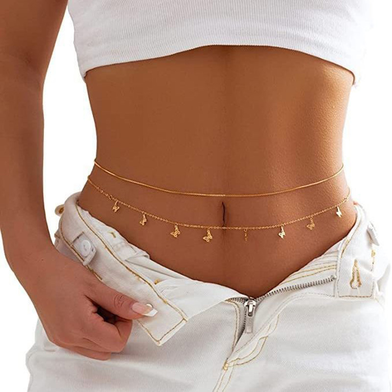 Модная простая двухслойная цеп – обзор и цена Body Jewelry Waist