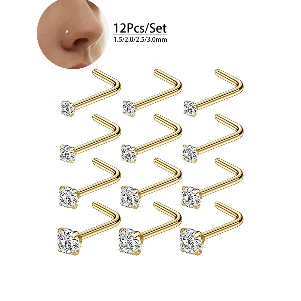 Полный набор из 12 предметов,  – обзор и цена Body Jewelry Nose